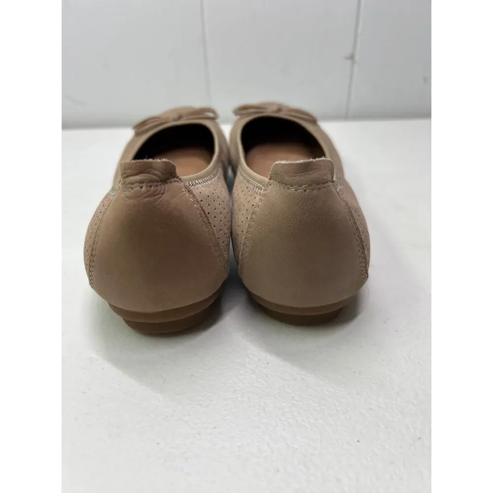 Josef Siebel Pippa Perforated Ballet Flats in Tan. Women's Size 37 or 6.5 US